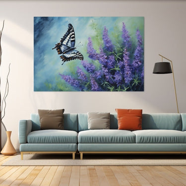 Blue Butterfly Oil Painting